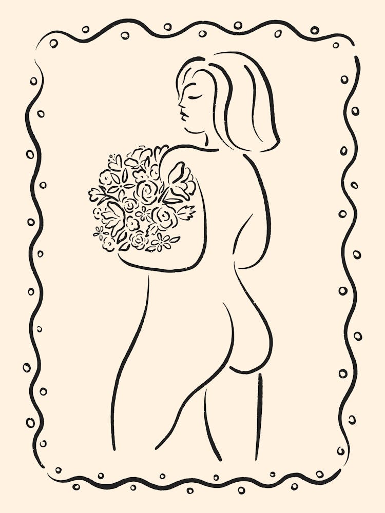 Pretty Lady With Flowers 01