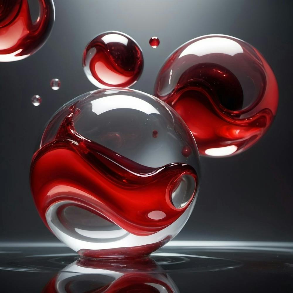 Red Liquid Spheres