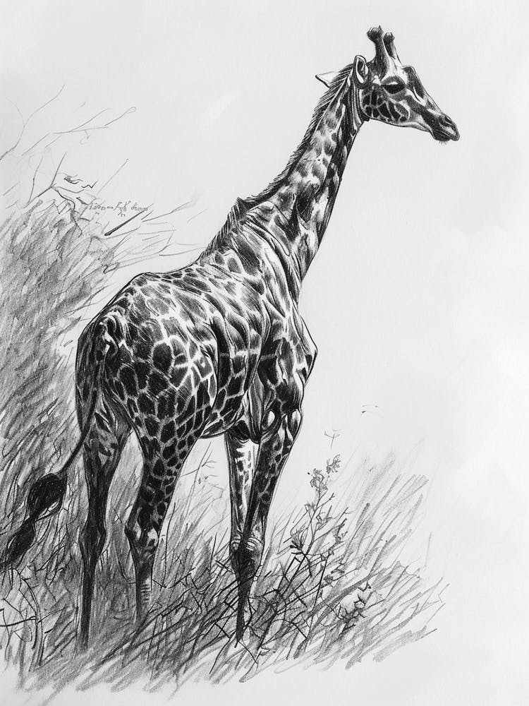 Lone Giraffe In The Wild 4