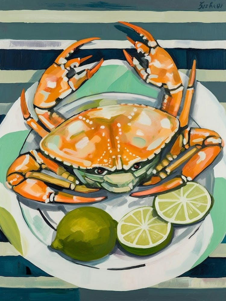 Dungeness Crab Italian Still Life Painting