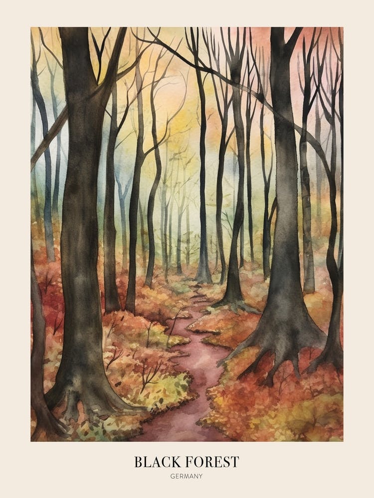 Autumn Forest Landscape Black Forest Germany 2 Poster