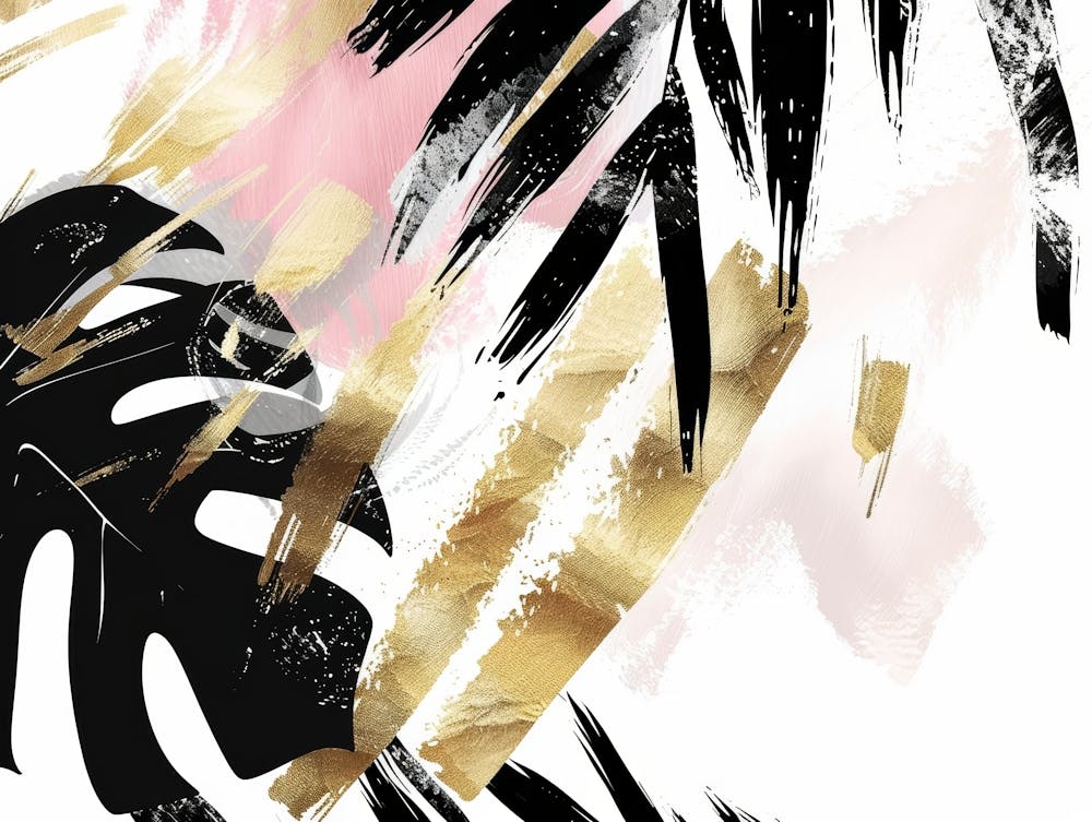 Gold And Black Palm Leaves 9