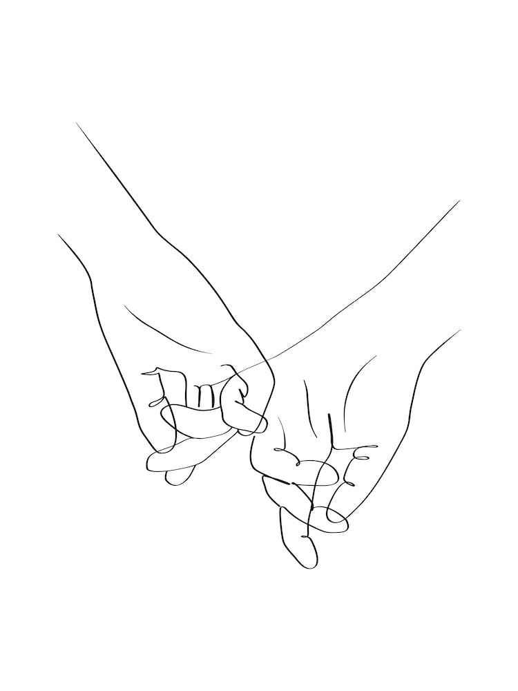 Couple hands line art 1