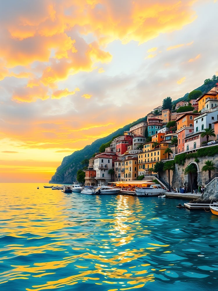 Sunset In Portofino, Italy 1