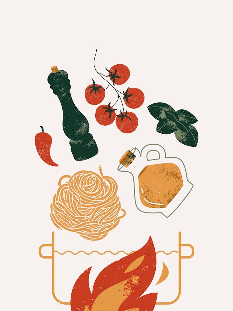 Pasta Ingredients Food Poster