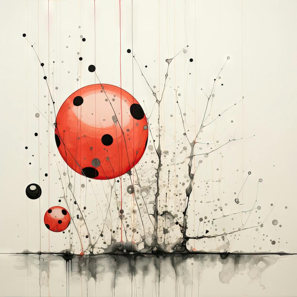 Abstract Painting Black And Red