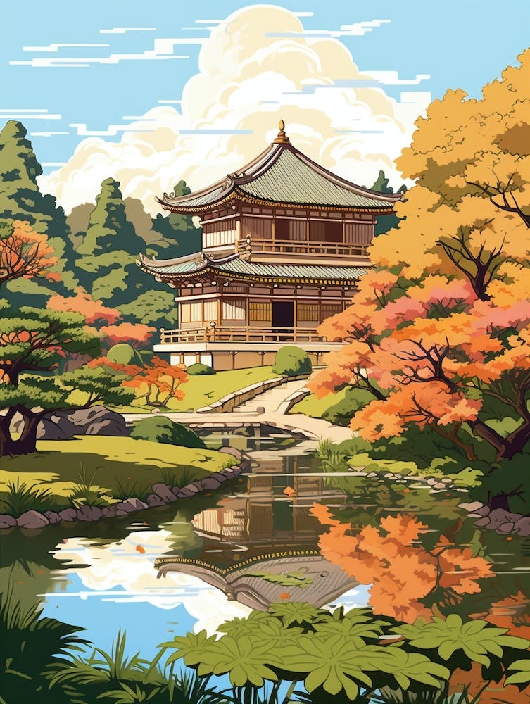 Nara Park Japan Illustration 1