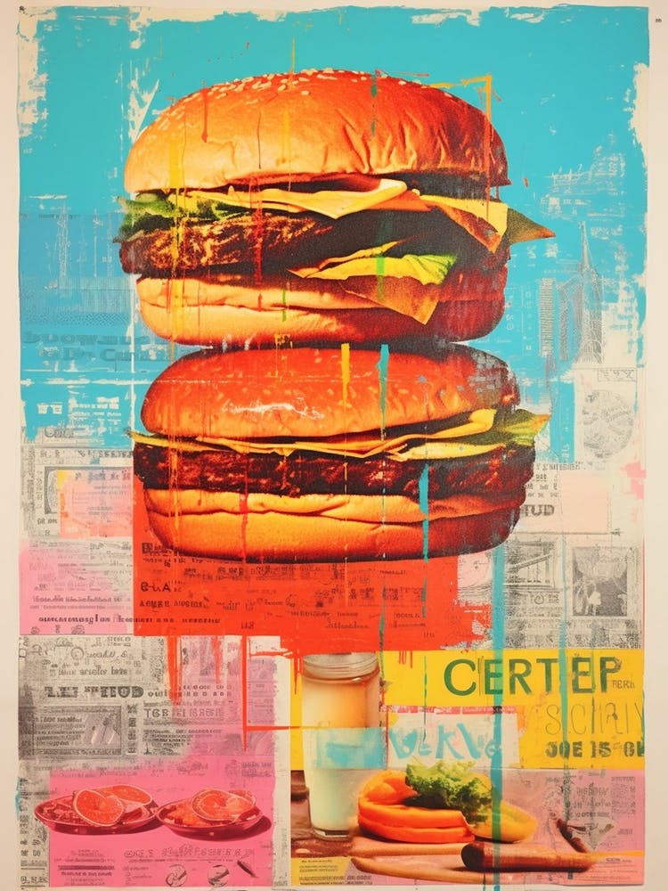 Retro Burger Risograph Inspired 6