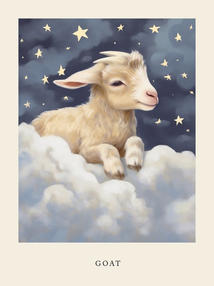 Sleeping Baby Goat 1 Nursery Poster