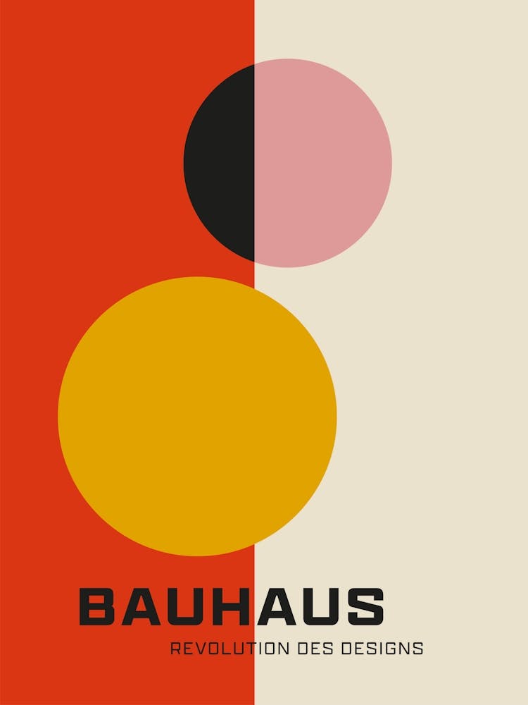 Bauhaus Minimalist Abstract Print 8 Red