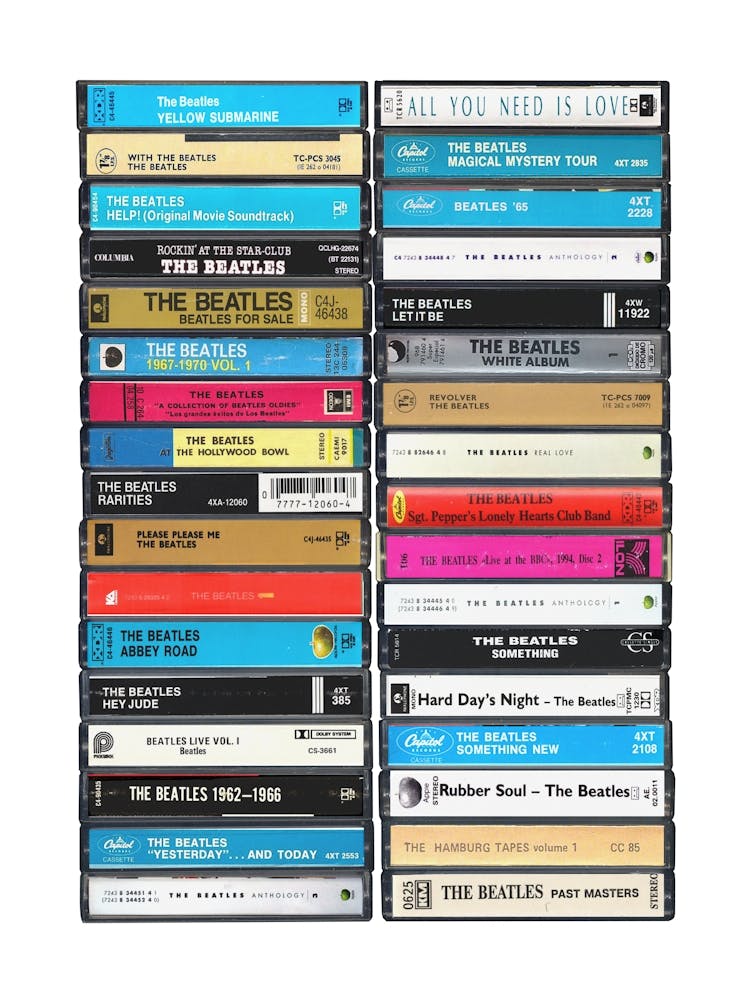 The Beatles - Music Poster - Singes & Albums Cassette Print