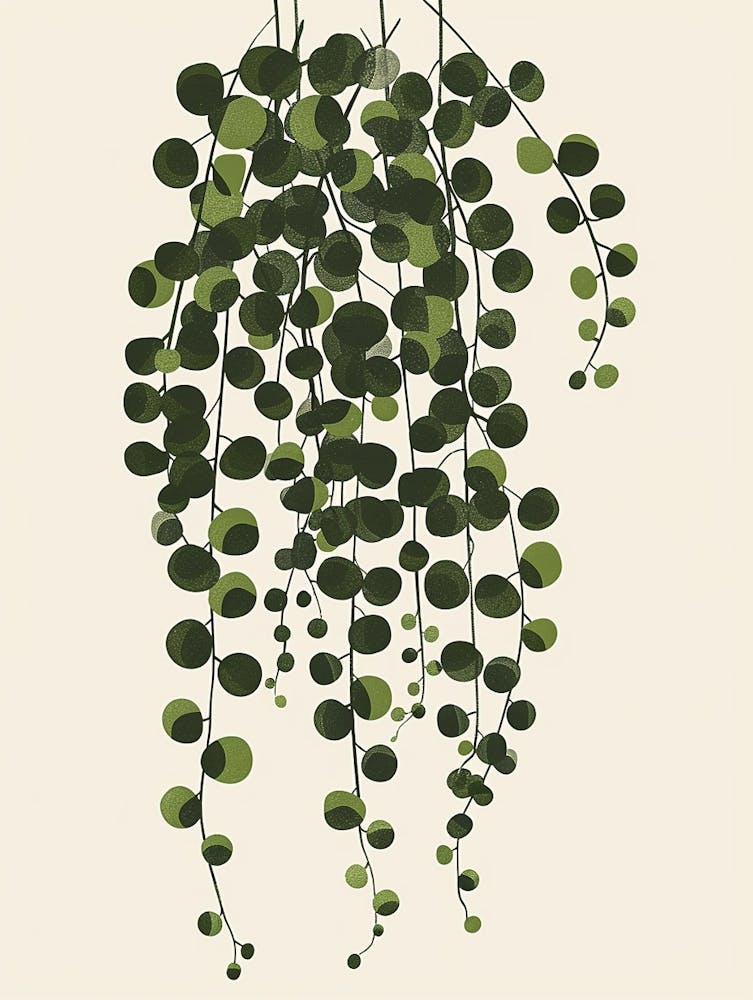 String Of Pearls Plant Minimalist Illustration 8