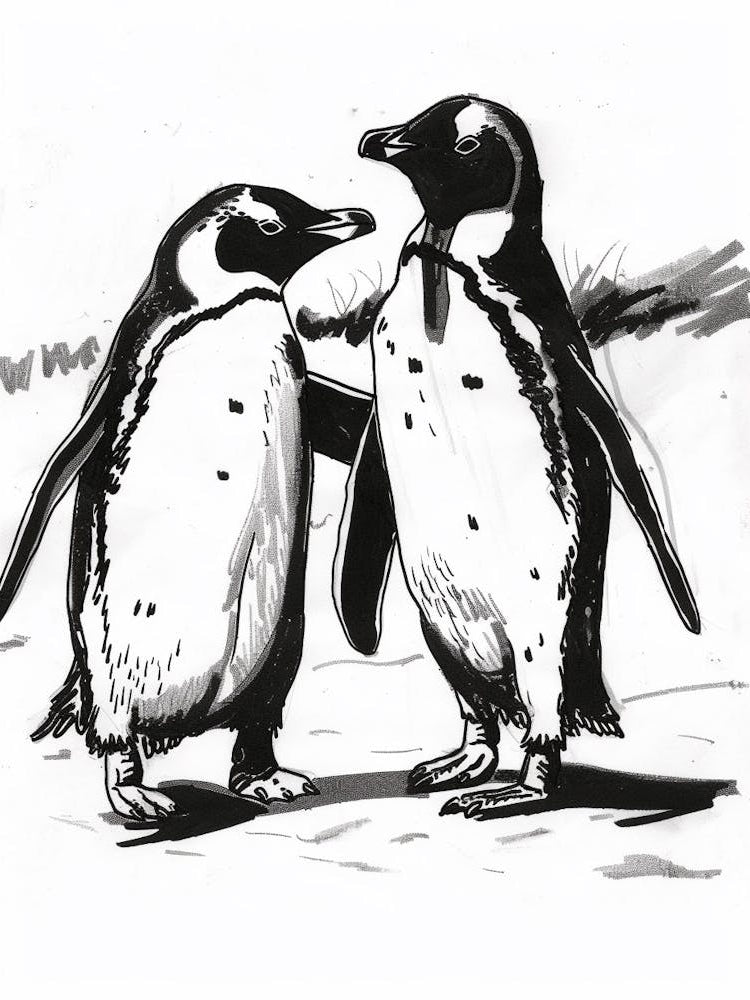 Emperor Penguin Socializing 2