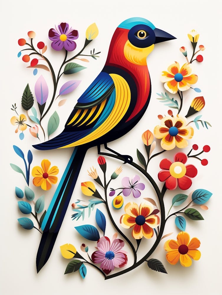 Scandinavian Bird Illustration American Goldfinch 3