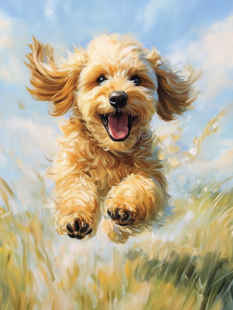 Cockapoo Cavapoo Dog Running Free