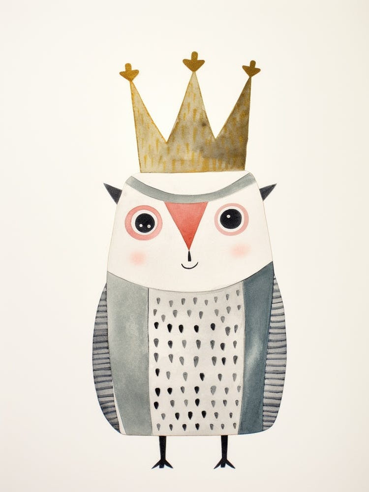 Little Snowy Owl 1 Wearing A Crown