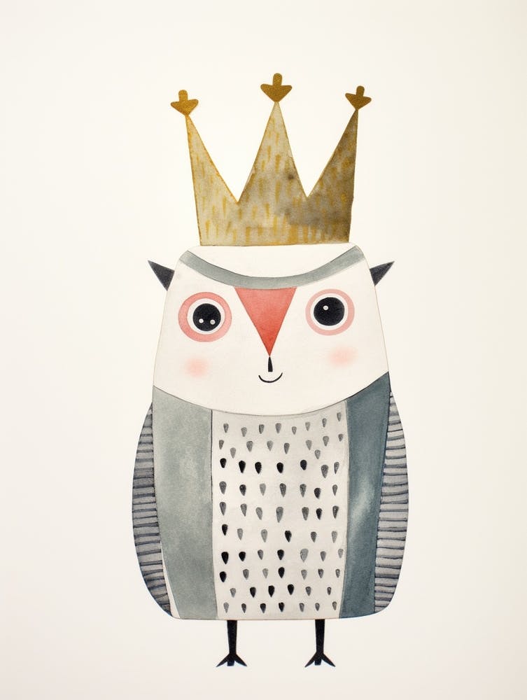 Little Snowy Owl 1 Wearing A Crown