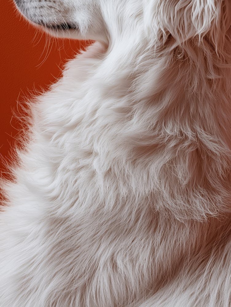 Portrait Of A White Retriever. Generated AI.