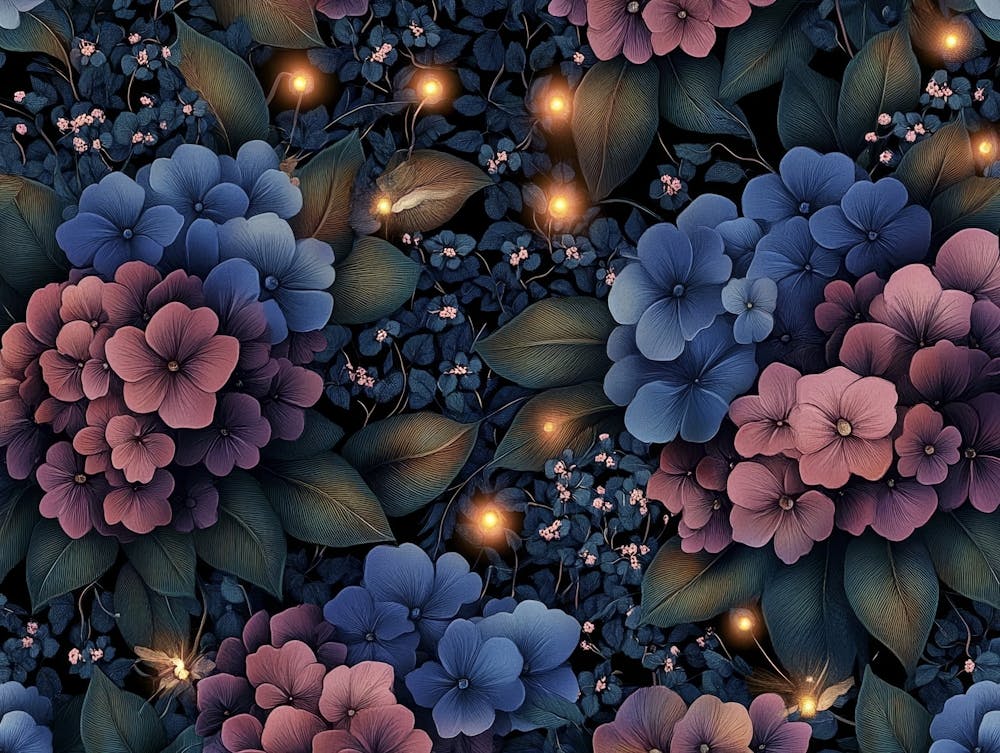 Floral Vintage Background, Dark Seamless Pattern 2