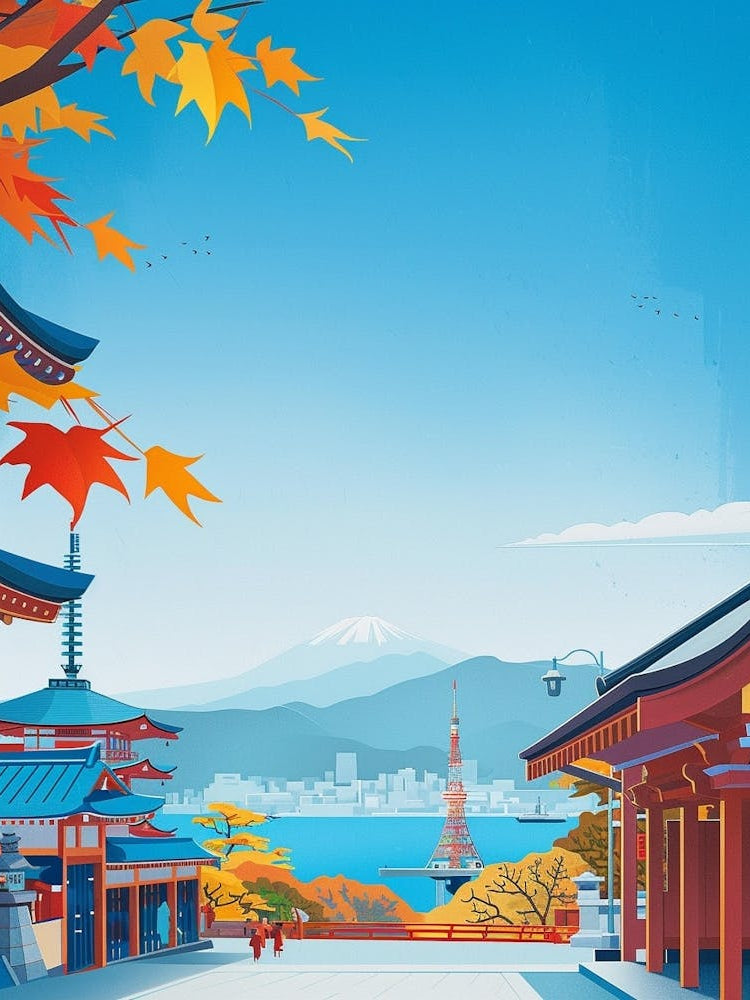 Kobe Japan 1 Colourful Illustration