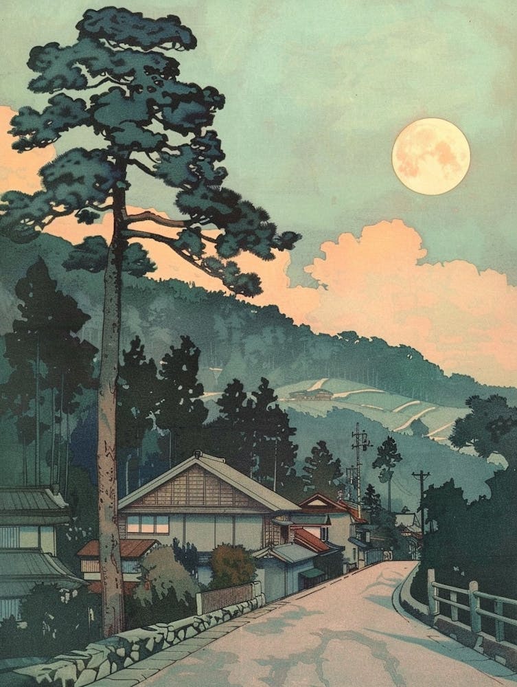 Yamagata Japan 4 Retro Illustration