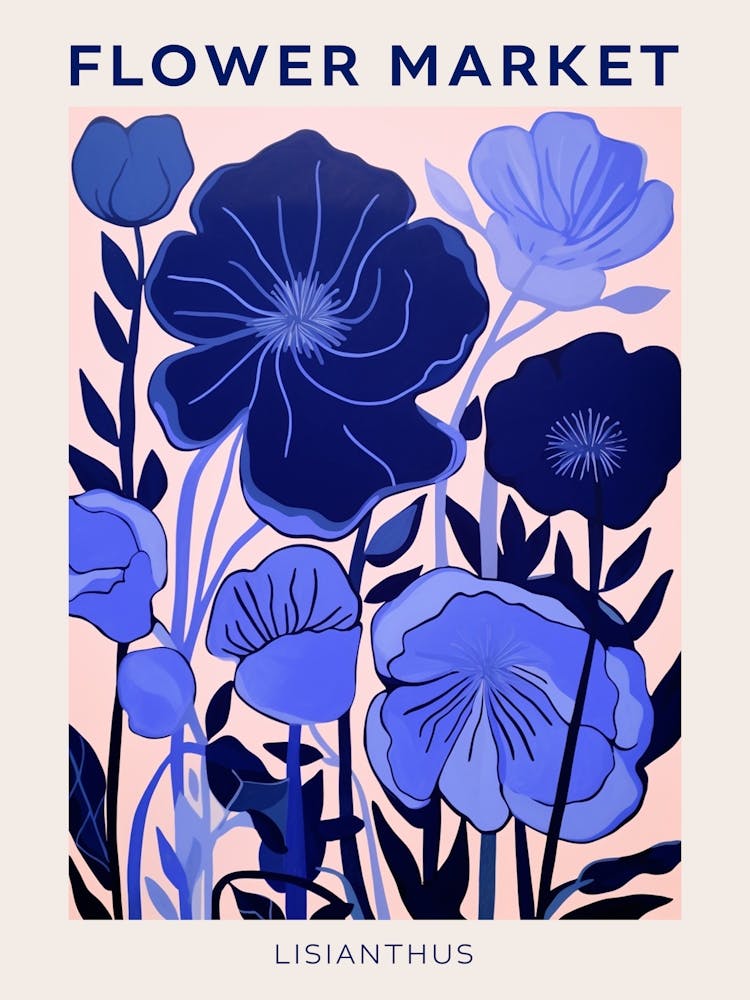 Blau Blumenmarkt Poster Lisianthus 2