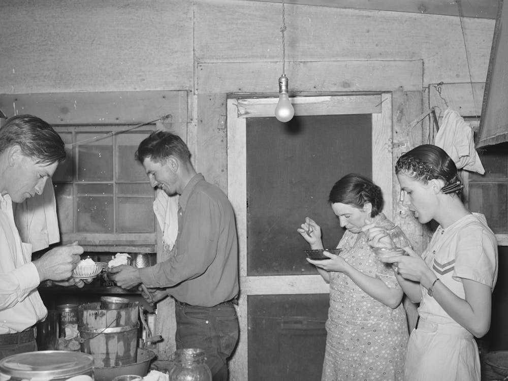 Farmers And Their Wives Eating Ice Cream, Pie Town, New Mexico By Russell Lee