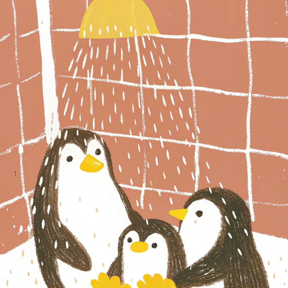 Penguins In The Shower