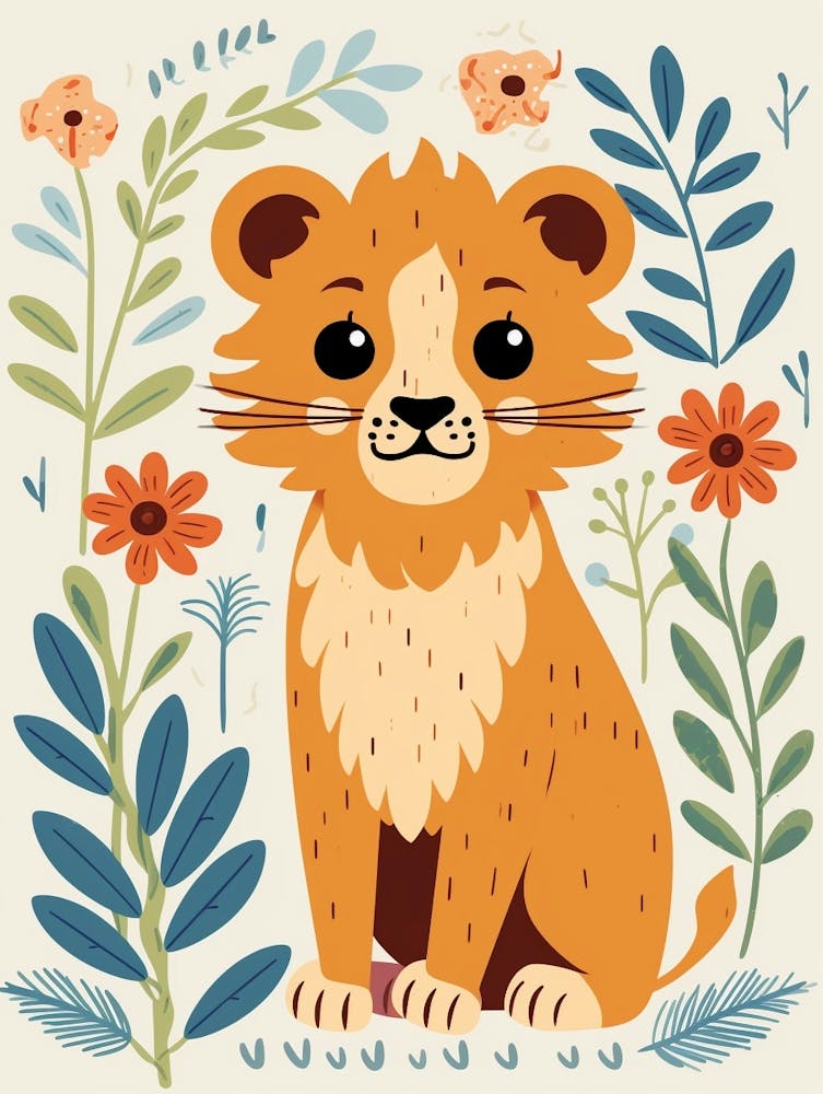 Baby Animal Illustration  Lion 1