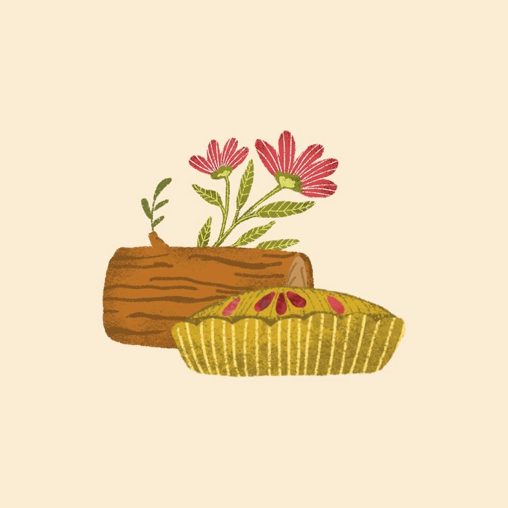 Apple pie with woods