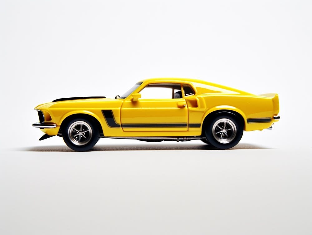 Toy Car 69 Mustang Boss 302 Yellow 2