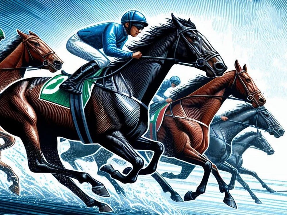 Horse Race wall art print poster