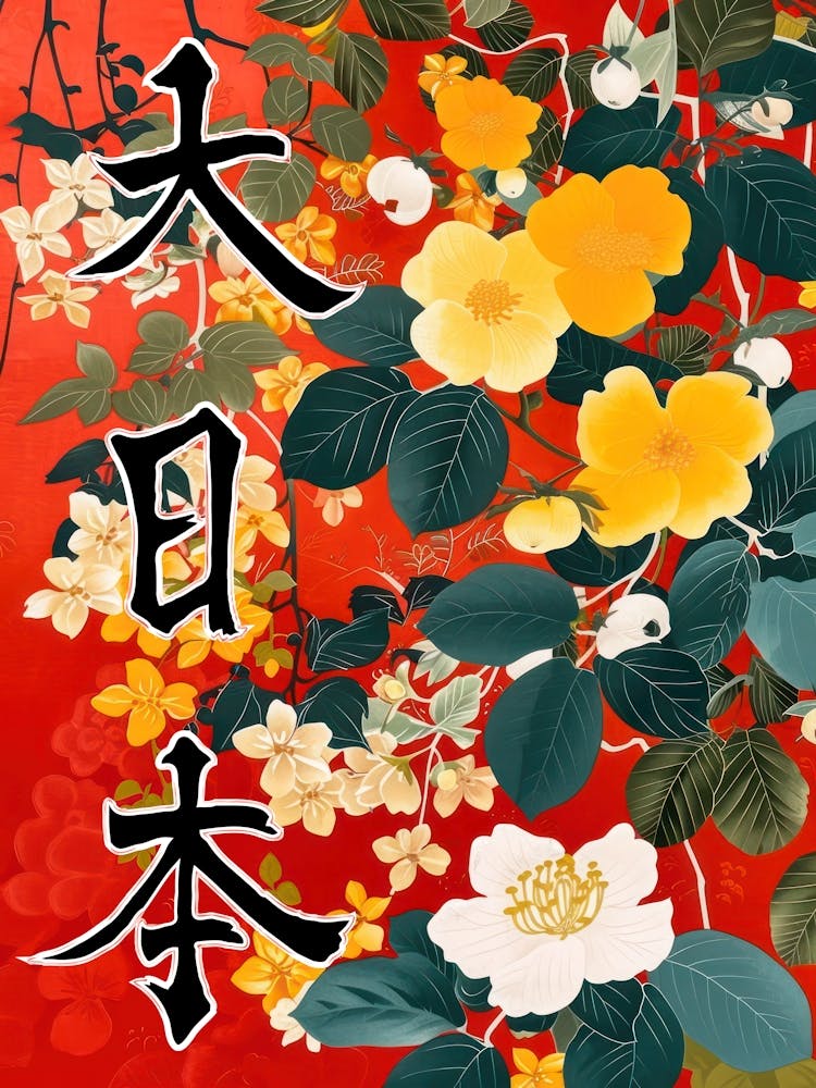 Great Japan Hokusai Poster Japanese Flowers 12