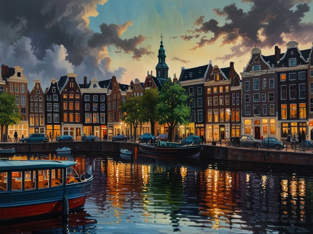 Amsterdam At Dusk art