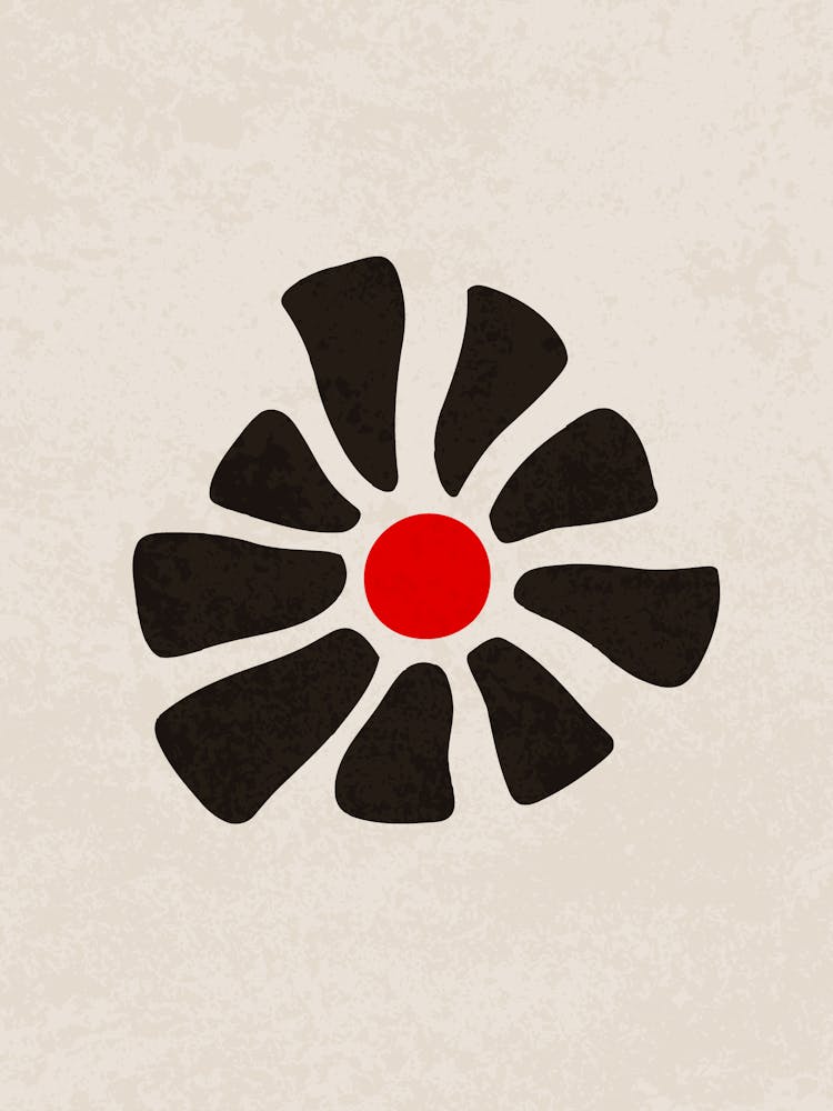 Minimalist Flower Design with Bold Colors