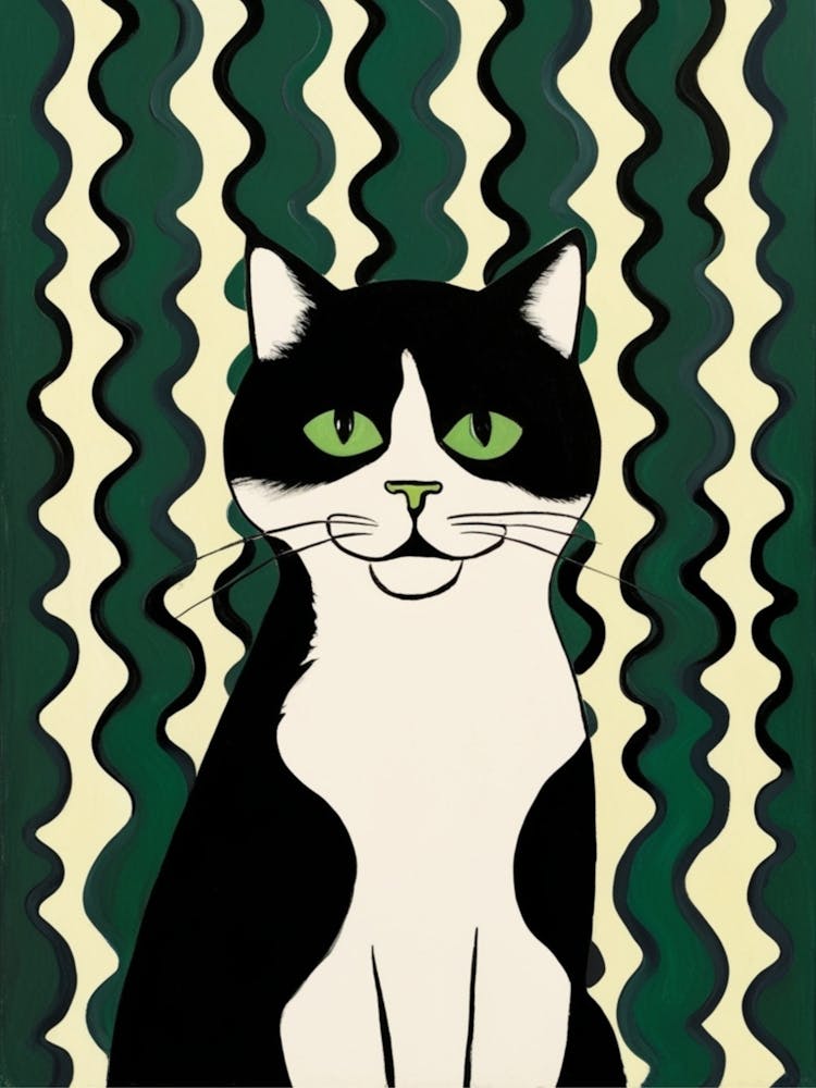 Cat With Green Stripes