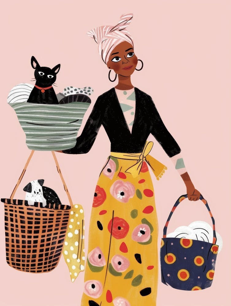 Black Woman With Baskets