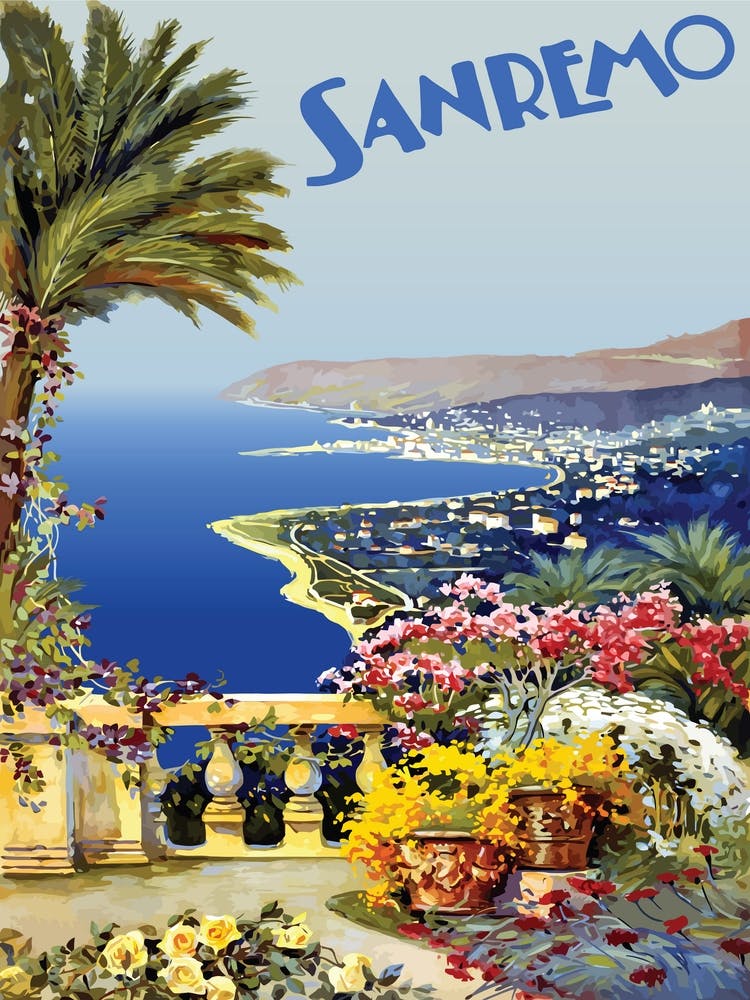 Sanremo Riviera Von der Terrasse, Italien