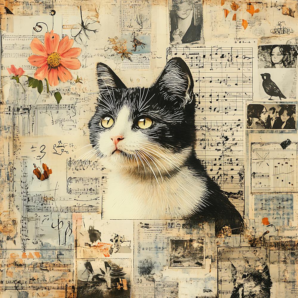 Vintage Cat On Paper 7
