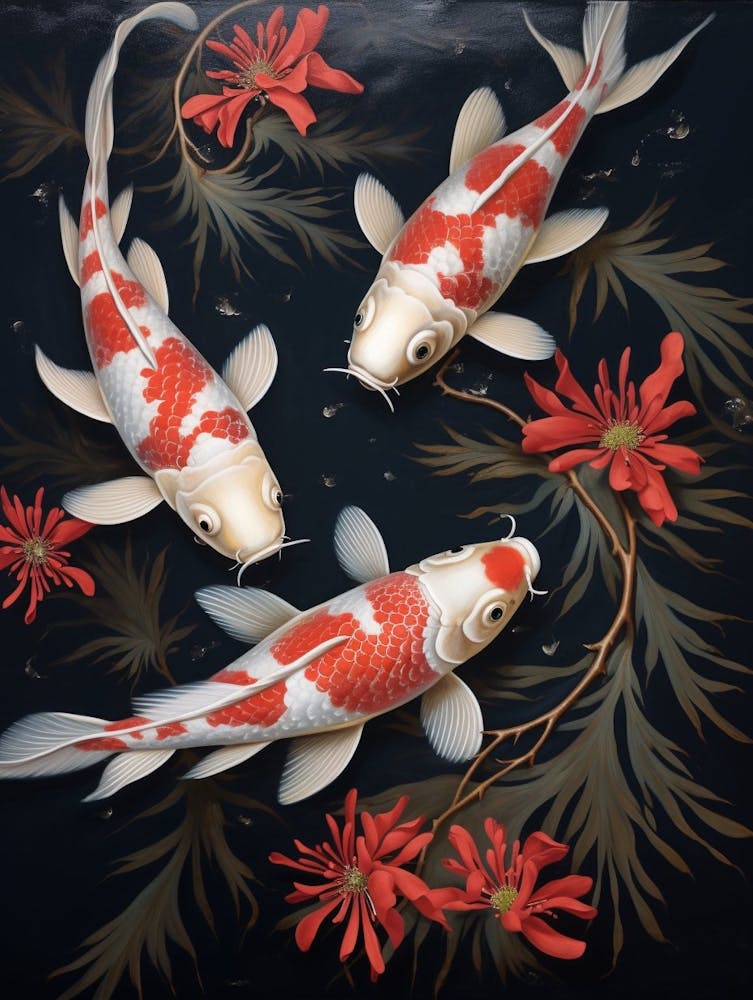 Koi Fish Japanese Style Illustration 3