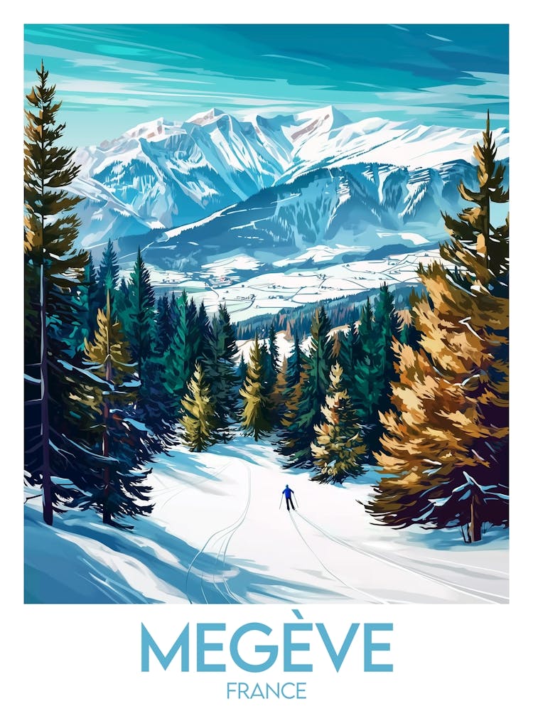 Affiche de voyage Megève