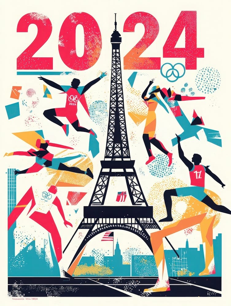 Aihrgdesign Une affiche vibrante célébrant l'été parisien 2024 84d4cb0c 022d 4d25 89a2 3e8db6498857 0