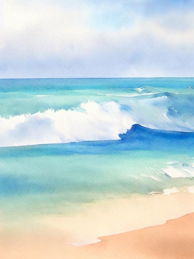 Anse Source D'Argent Beach, Seychelles Watercolour