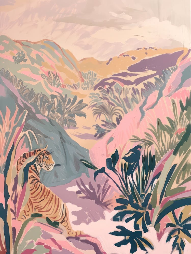 Tigers Pastels Jungle Illustration 3
