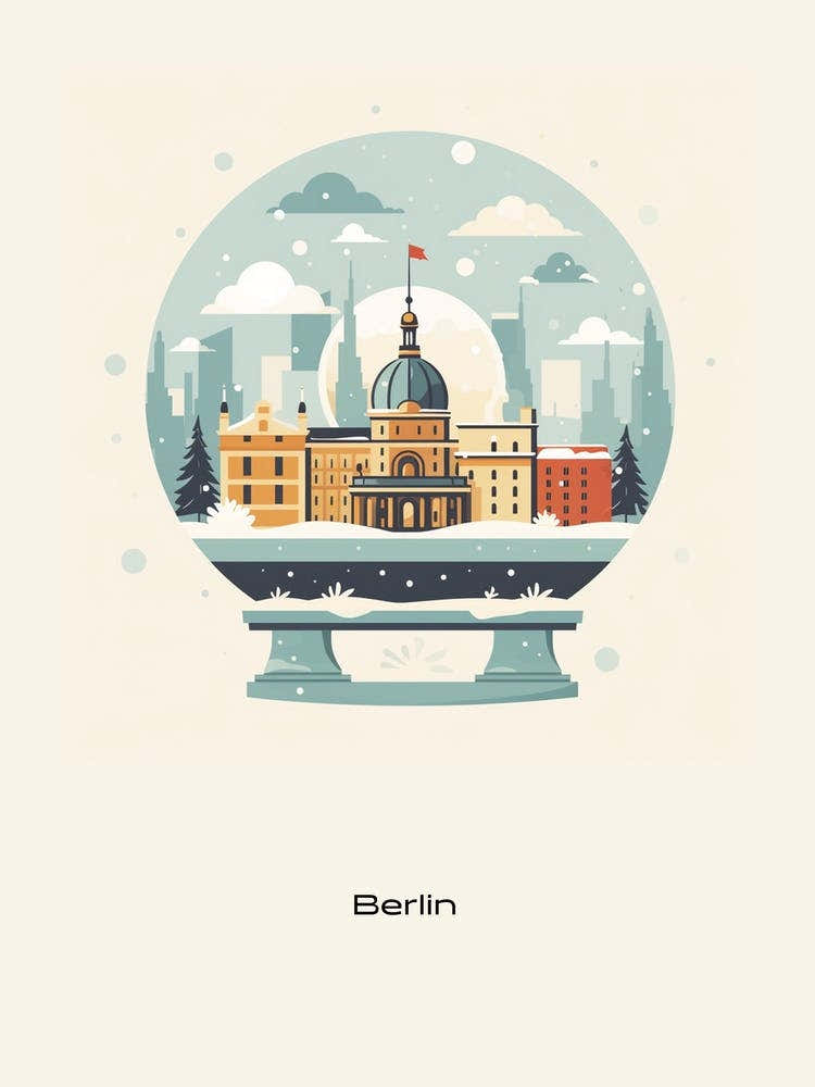 Berlin Germany 3 Snowglobe Poster