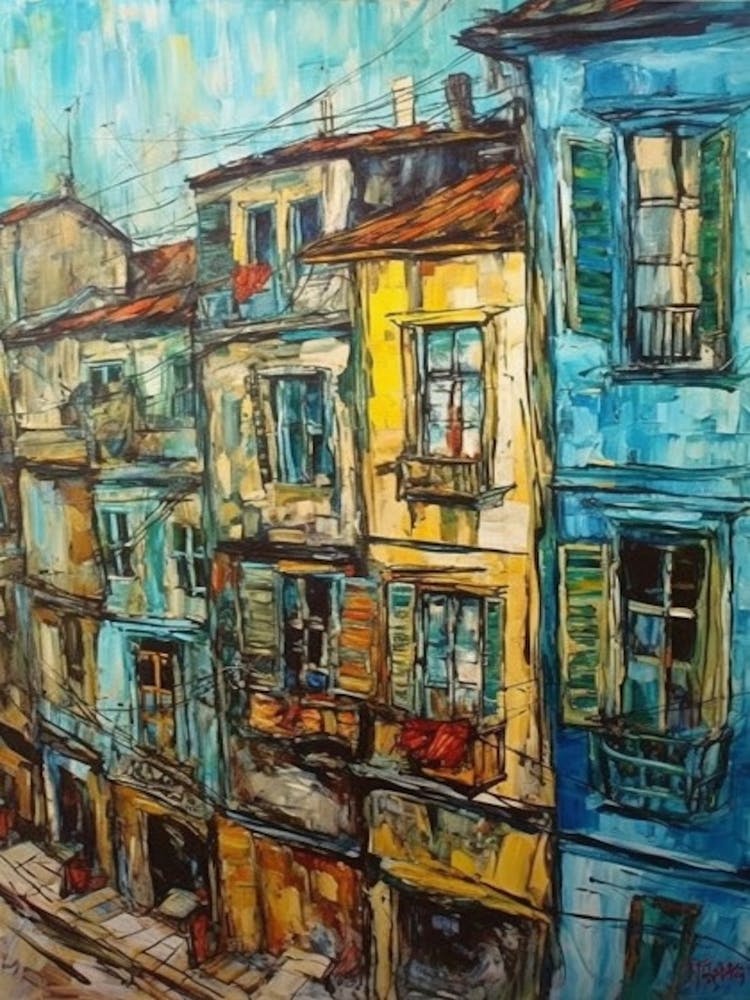 Window View Of Buenos Aires In The Style Of Expressionism 1