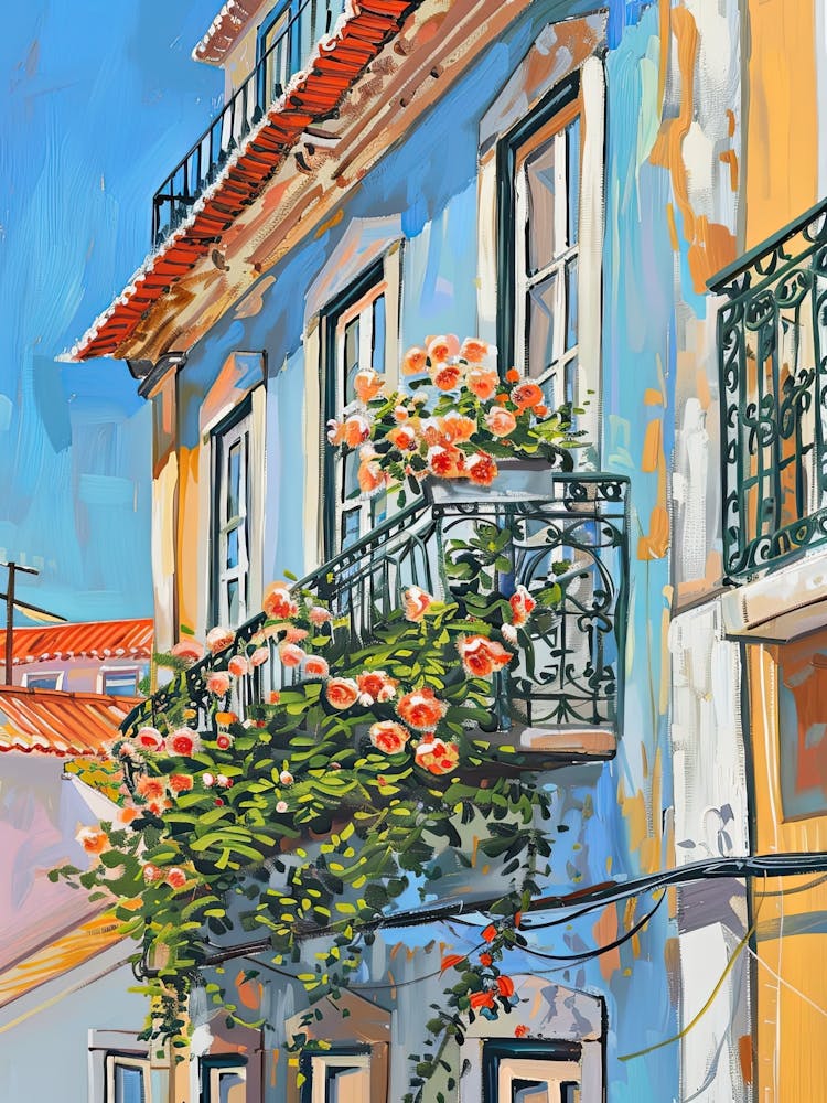 Balcony Painting In Lisbon 2