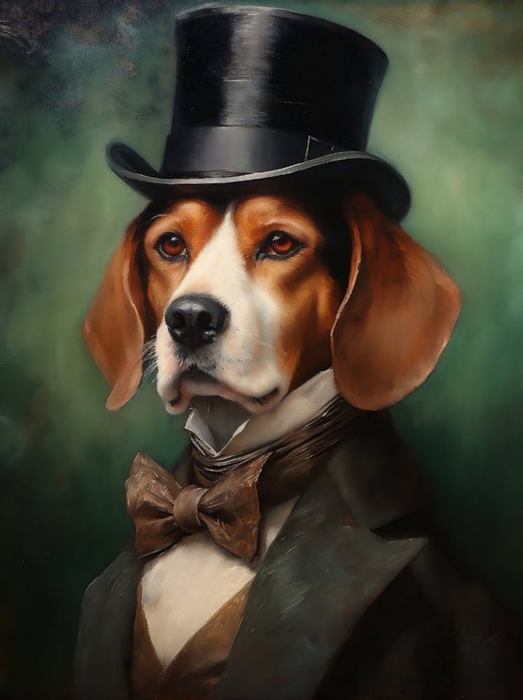 Victorian Animal Portrait Dressed Animal Prints Royal Beagle Poster Pet Portrait Altered Art Renaissance Dog Portrait Animal Lover Gift