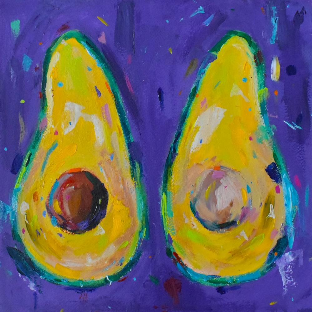 Avocado On Purple Square