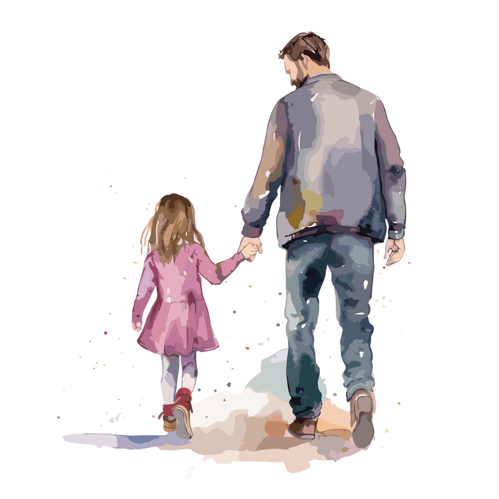 Père et Fille Marchant Fête des Pères 1